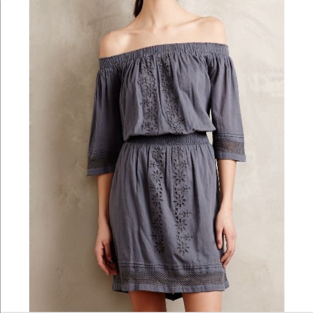 Anthropologie Tularosa Embroidered Eyelet‎ Off-the-Shoulder Dress